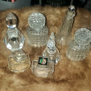 Vintage Crystal perfume bottles Empty France USA